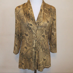 Boho Chic Yellow Animal Print Shirt Top